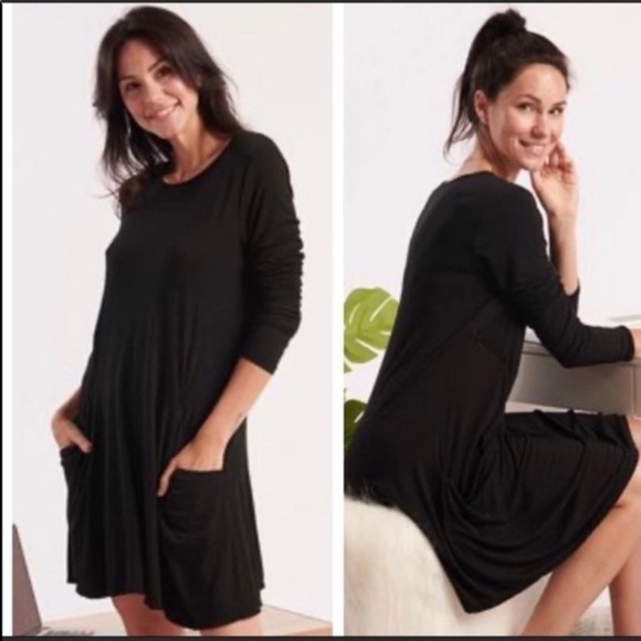 Betabrand Dresses & Skirts - NWT Betabrand Dress Travel Black Modal Silk Jersey size LARGE